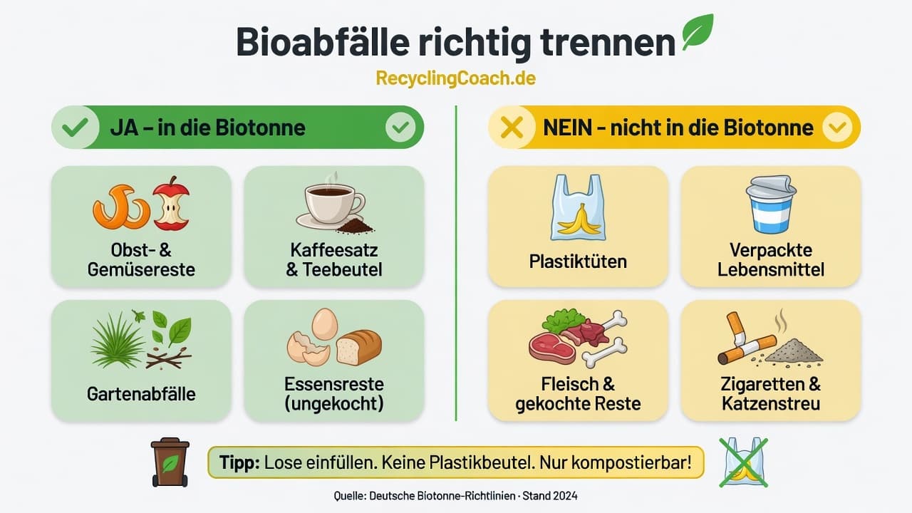 Infografik: Was in die Biotonne gehört und was nicht