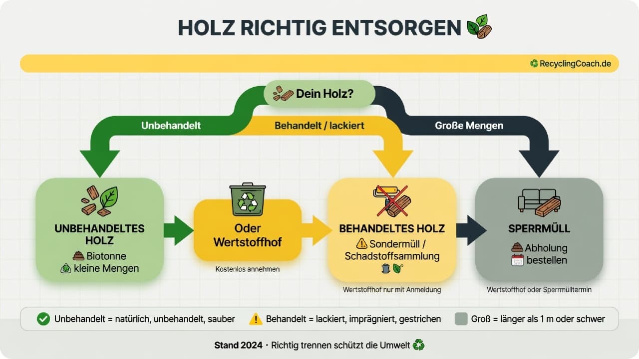 Infografik: Holzentsorgung nach Holzart