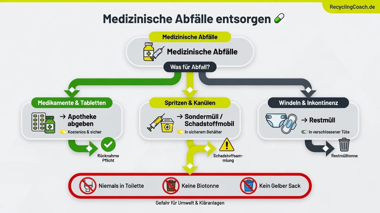 Infografik: Medizinische Abfälle — richtige Entsorgungswege