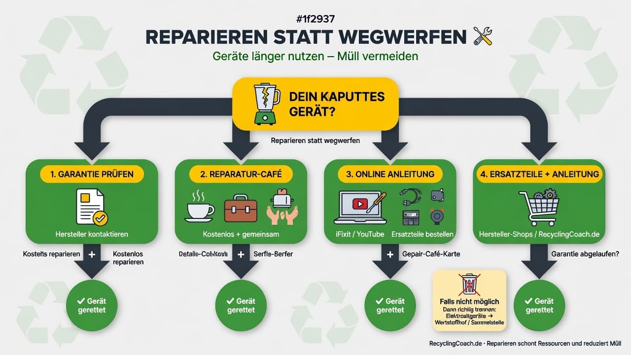 Infografik: Reparatur-Optionen statt Wegwerfen