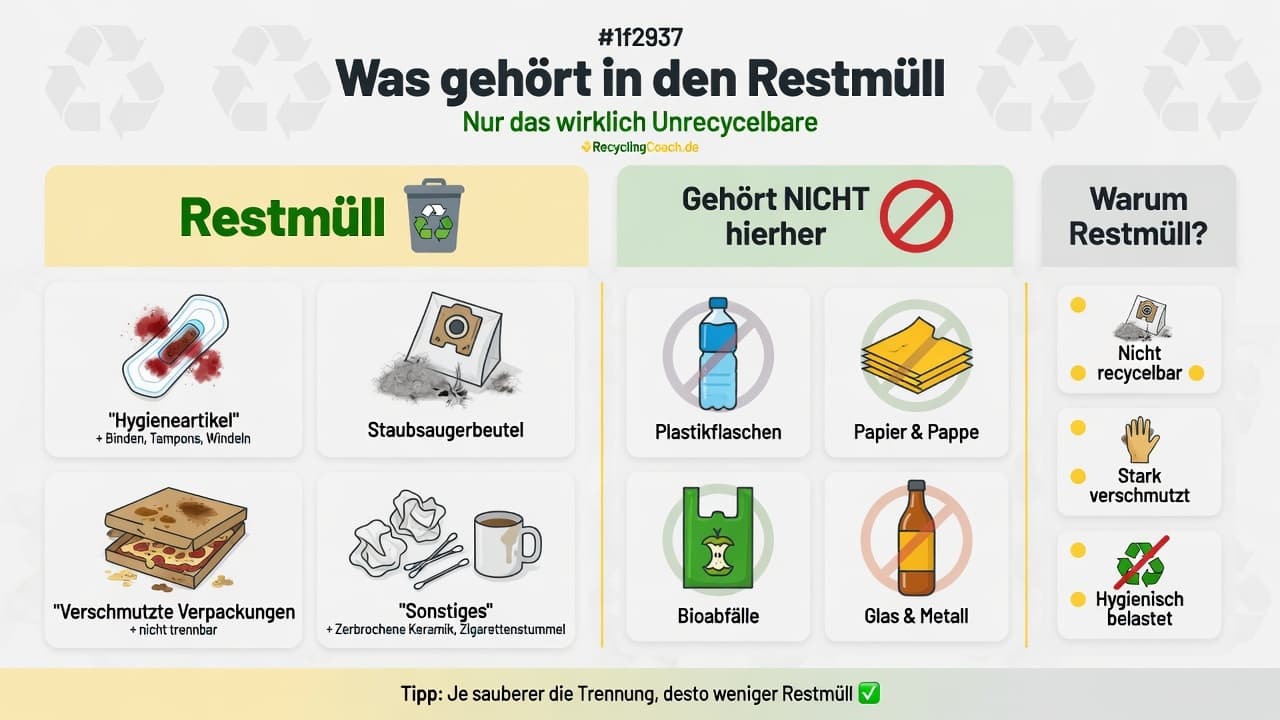 Infografik: Restmüll — erlaubte und verbotene Abfälle