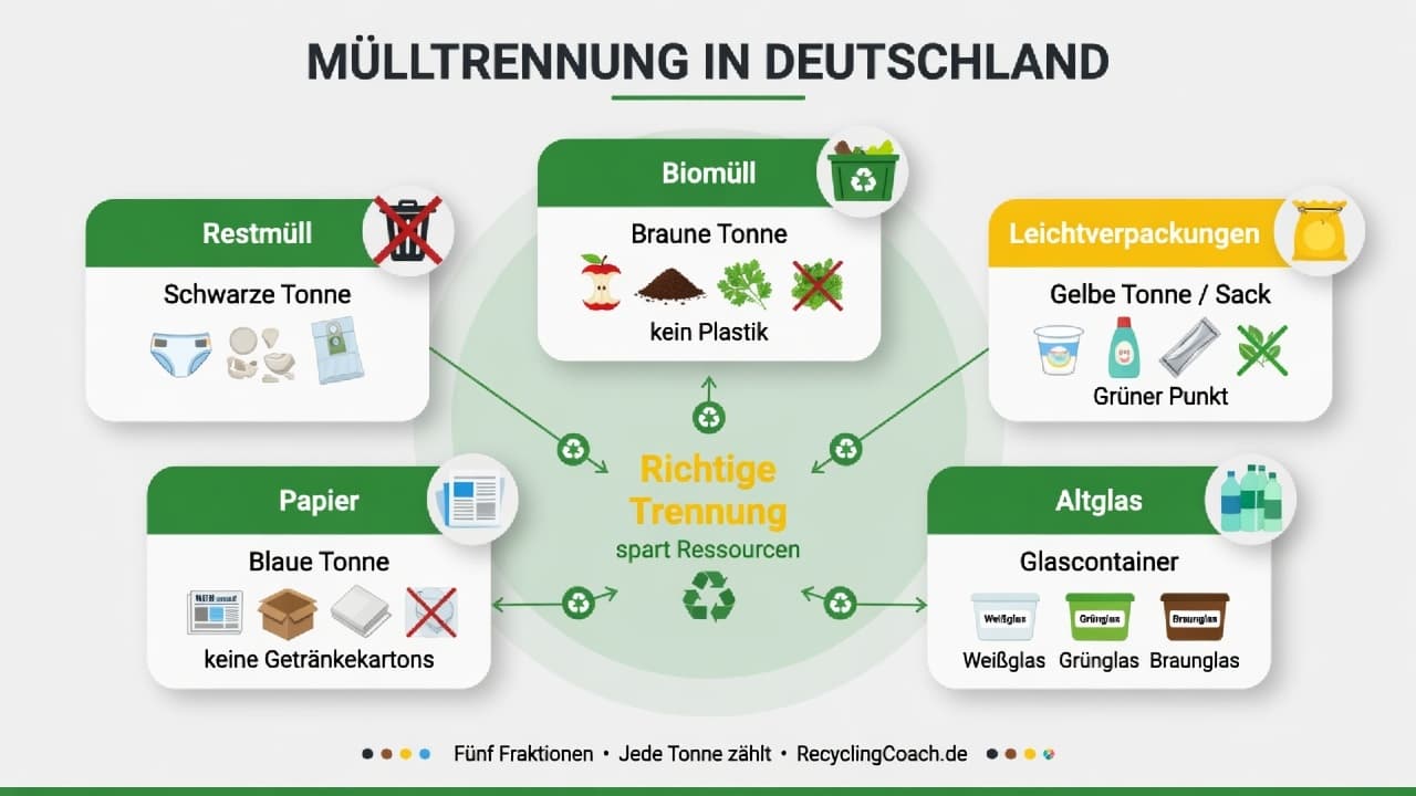 Infografik: Die 5 Müllfraktionen in Deutschland