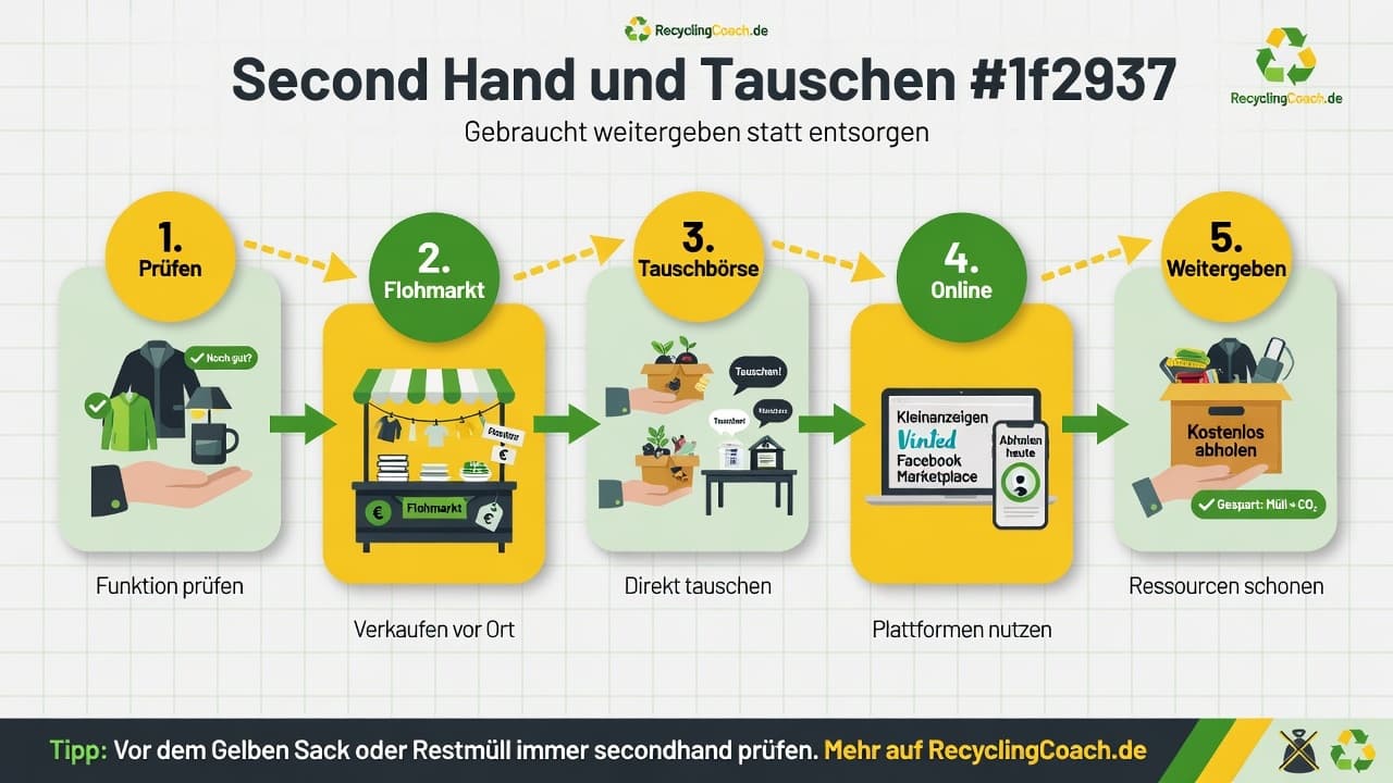 Infografik: Second Hand — kaufen, tauschen, spenden