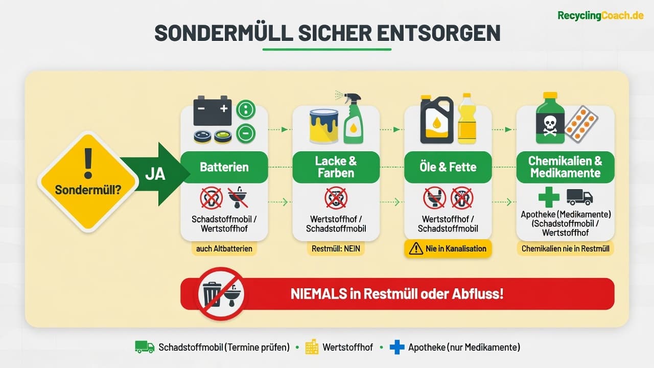 Infografik: Sondermüll-Entsorgungswege in Deutschland