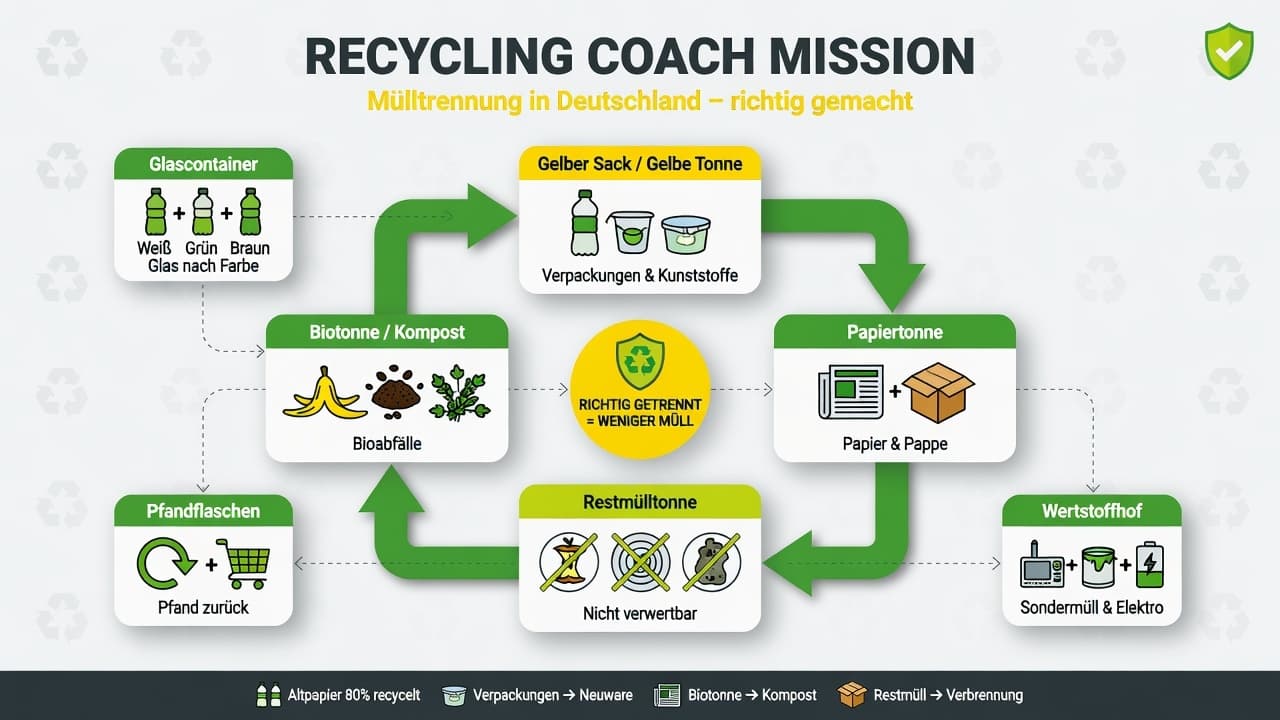 Infografik: Mission und Angebot von Recycling Coach