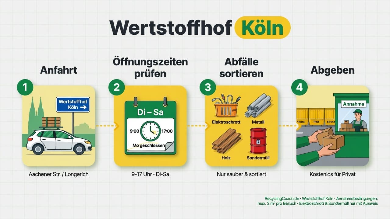 Infografik: Wertstoffhof Köln — Annahme und Vorbereitung
