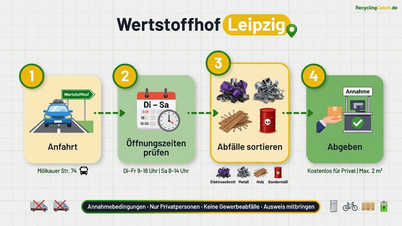 Infografik: Wertstoffhof Leipzig — Annahme und Vorbereitung