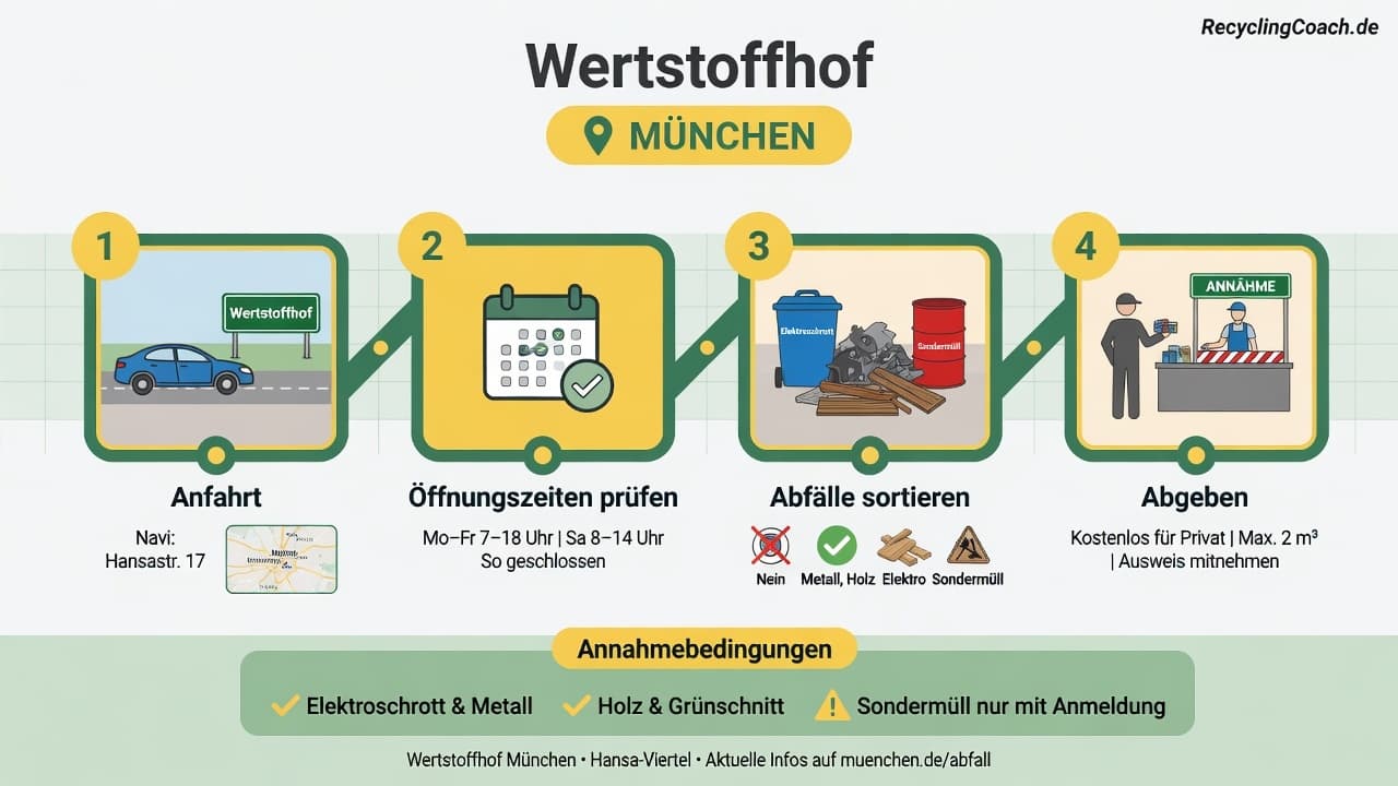 Infografik: Wertstoffhof München — Annahme und Vorbereitung