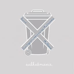 Stilisierte Darstellung der durchgestrichenen Mülltonne