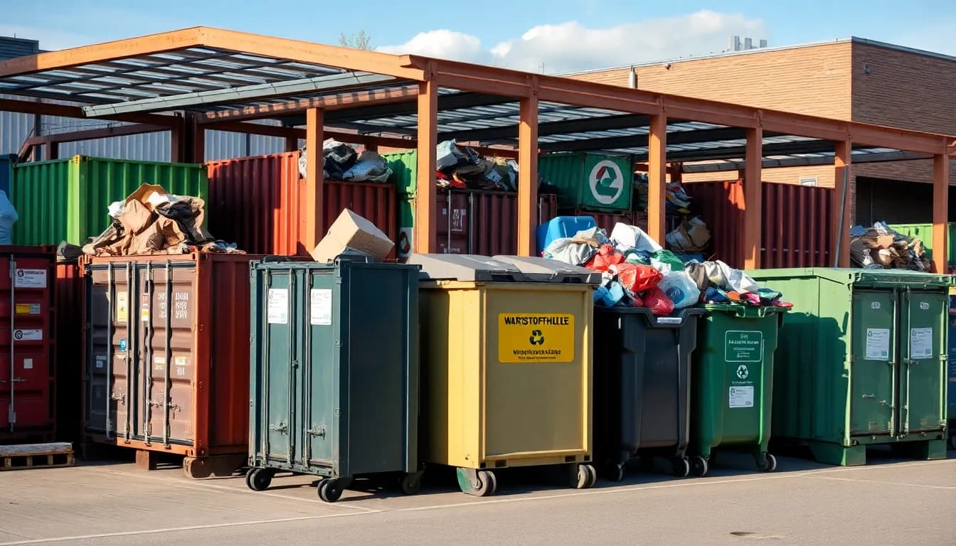 Wertstoffhof in Borken mit Containern und Entsorgungsbereich