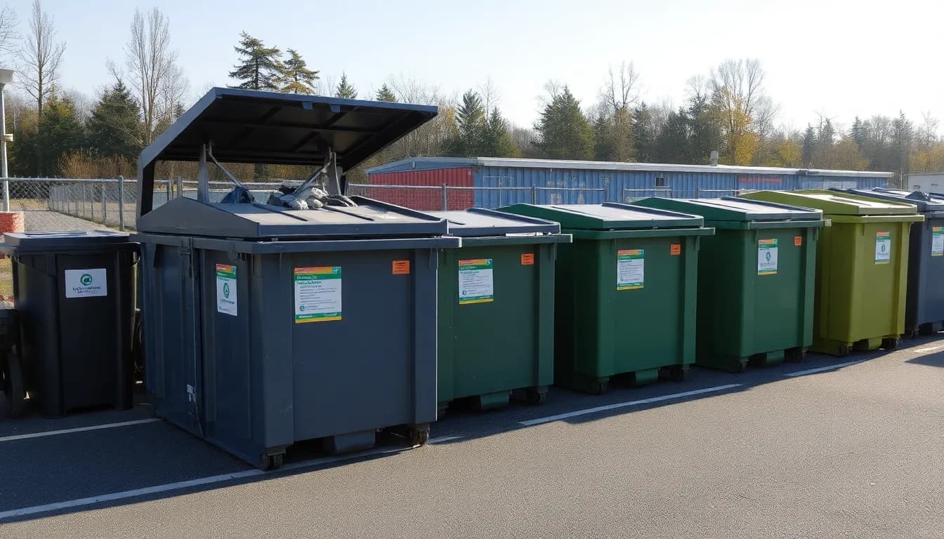 Öffnungszeiten-Schild an einem Wertstoffhof in Buchloe
