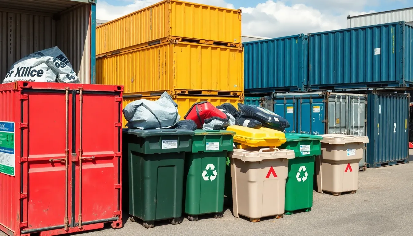 Recycling-Container auf einem Wertstoffhof in Dresden
