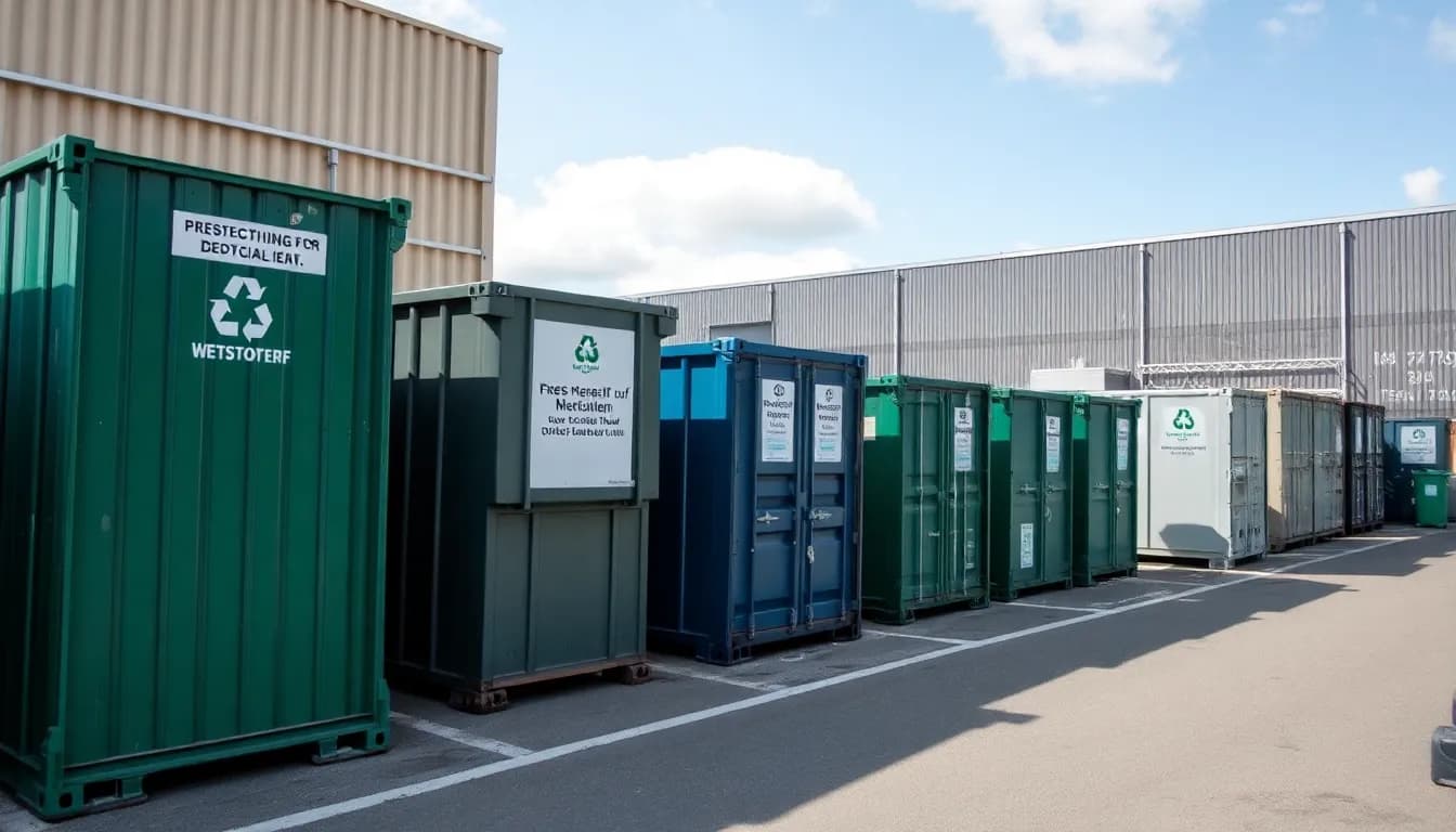 Wertstoffhof in Göppingen mit Containern und Entsorgungsbereich