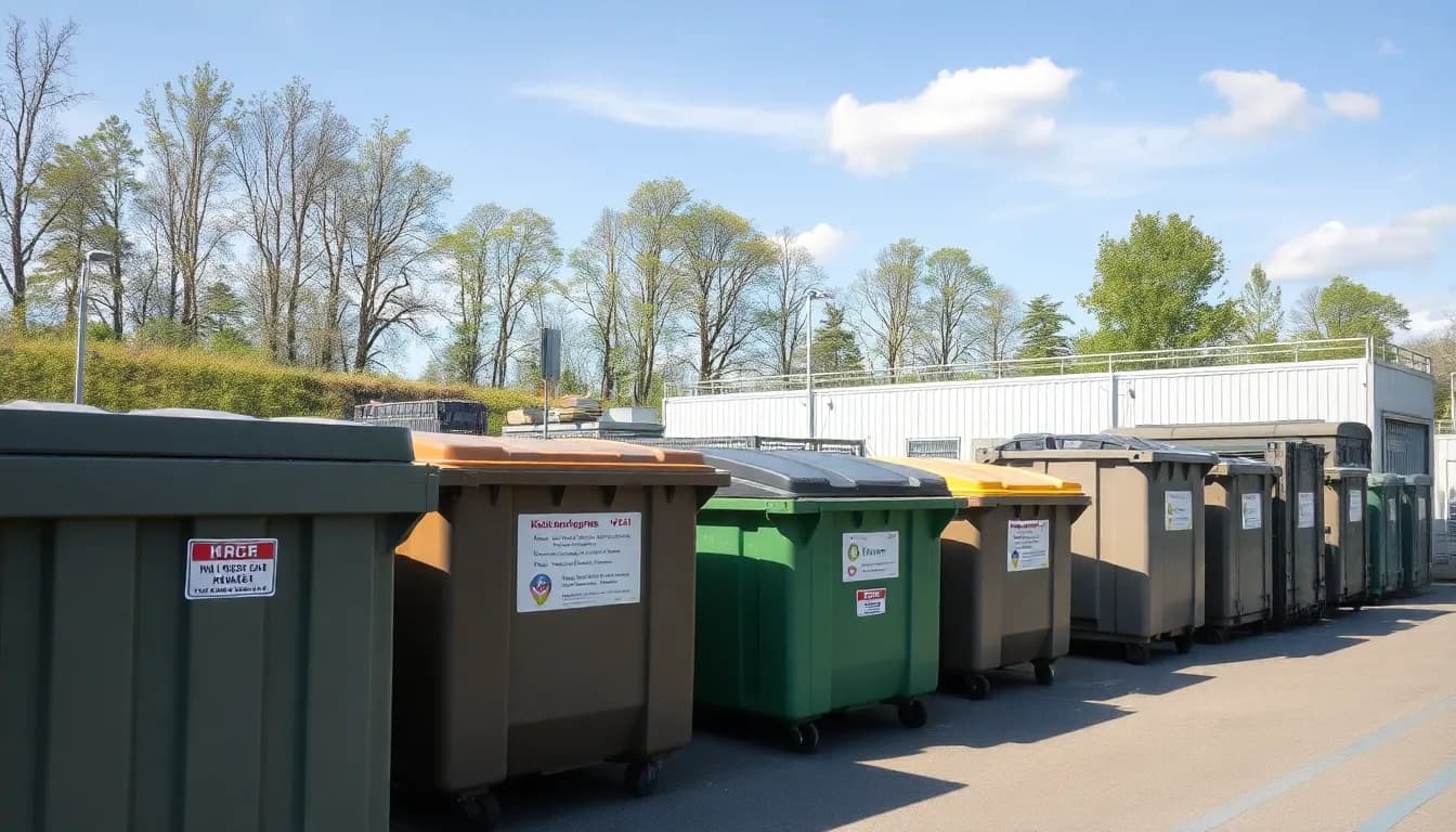 Öffnungszeiten-Schild an einem Wertstoffhof in Gröbenzell