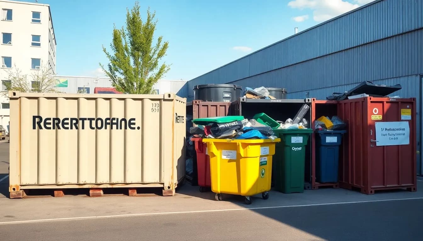 Wertstoffhof in Gröbenzell mit Containern und Entsorgungsbereich