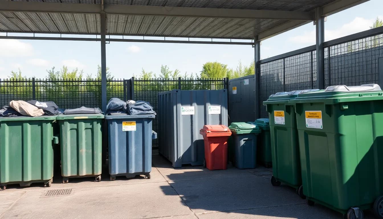 Öffnungszeiten-Schild an einem Wertstoffhof in Haar