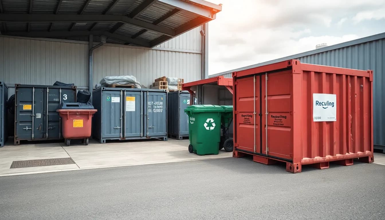 Wertstoffhof in Haar mit Containern und Entsorgungsbereich