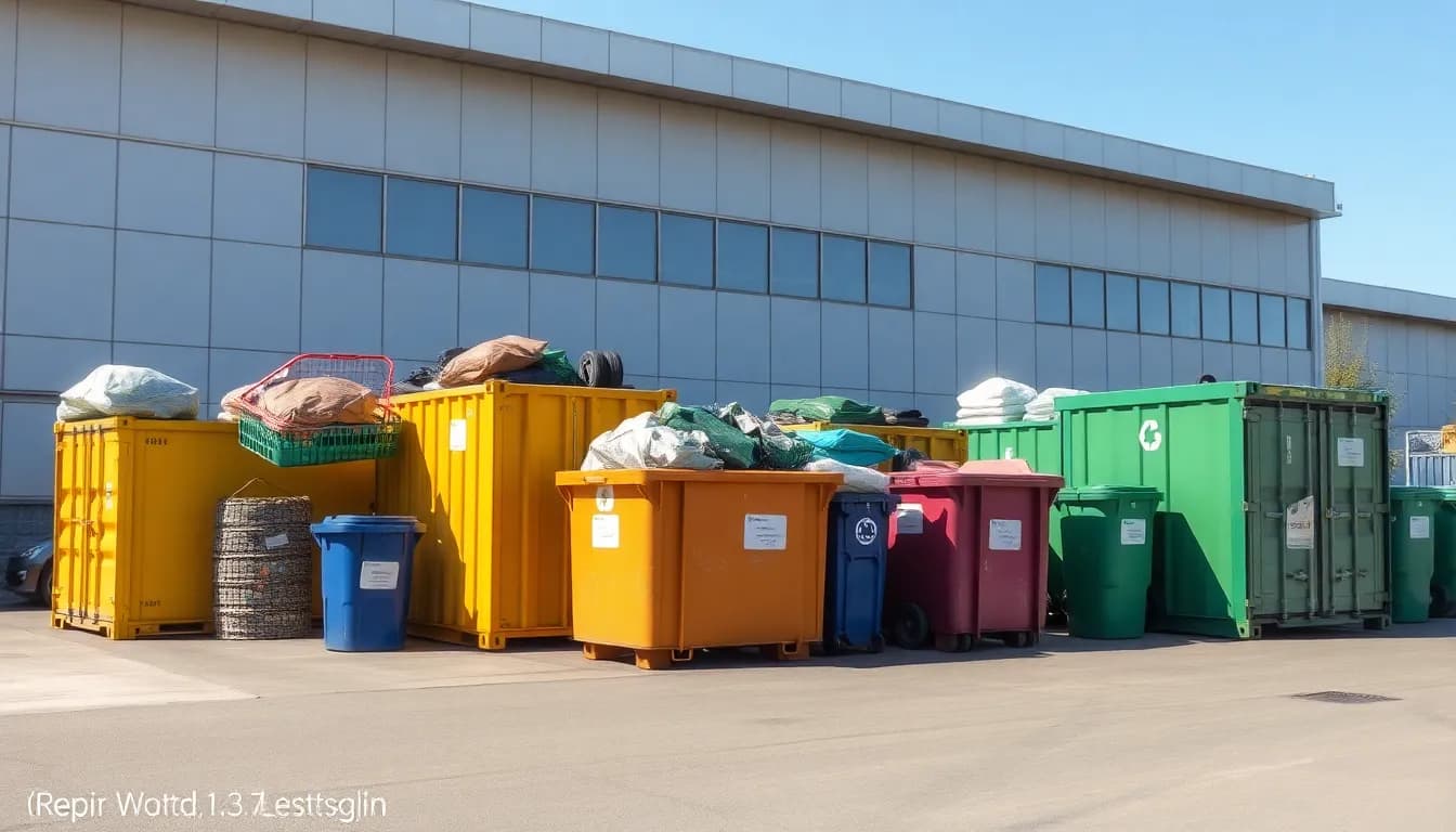 Wertstoffhof in Hanau mit Containern und Entsorgungsbereich