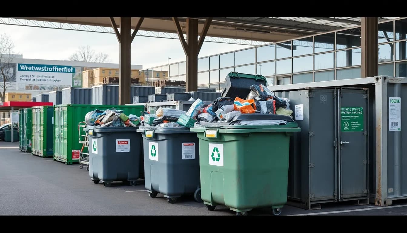 Wertstoffhof in Hannover mit Containern und Entsorgungsbereich