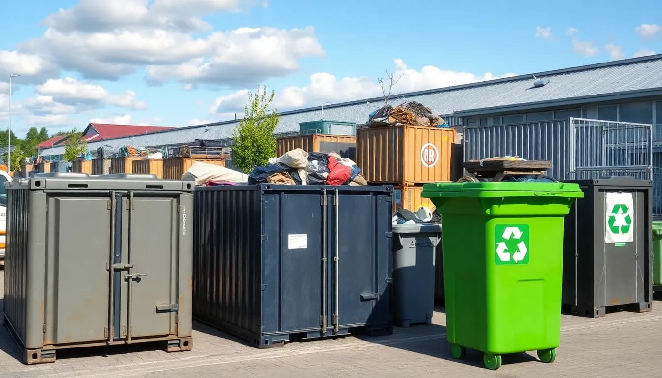 Wertstoffhof in Kitzingen mit Containern und Entsorgungsbereich