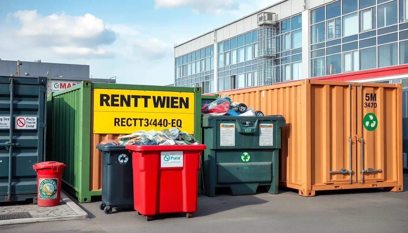 Wertstoffhof in Köln mit Containern und Entsorgungsbereich
