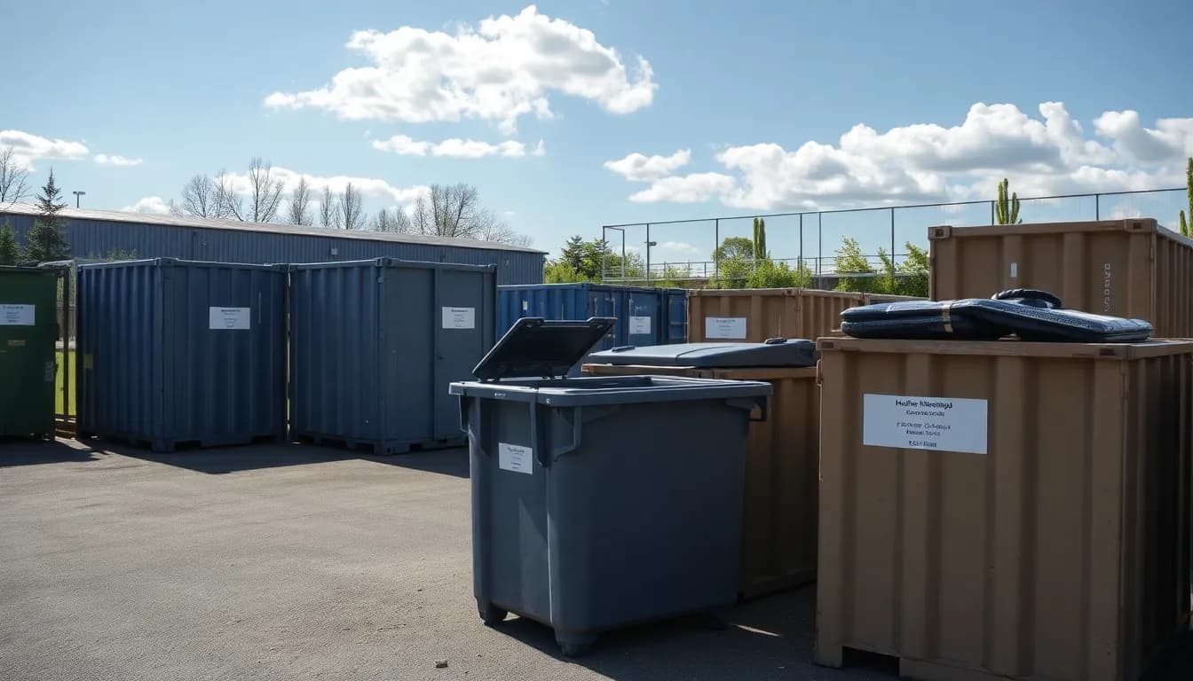 Öffnungszeiten-Schild an einem Wertstoffhof in Krumbach