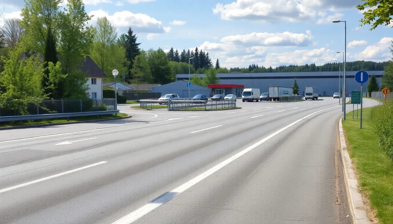 Anfahrt zu einem Wertstoffhof in Krumbach