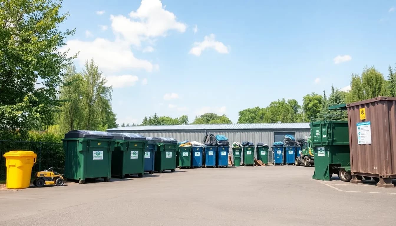 Öffnungszeiten-Schild an einem Wertstoffhof in Langwied