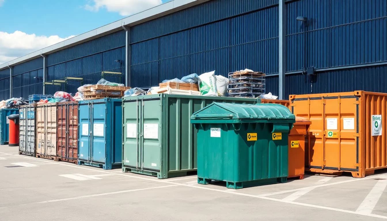 Wertstoffhof in Langwied mit Containern und Entsorgungsbereich