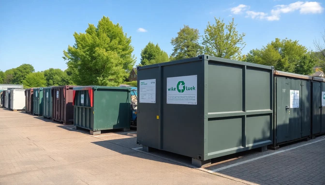 Öffnungszeiten-Schild an einem Wertstoffhof in Leipheim