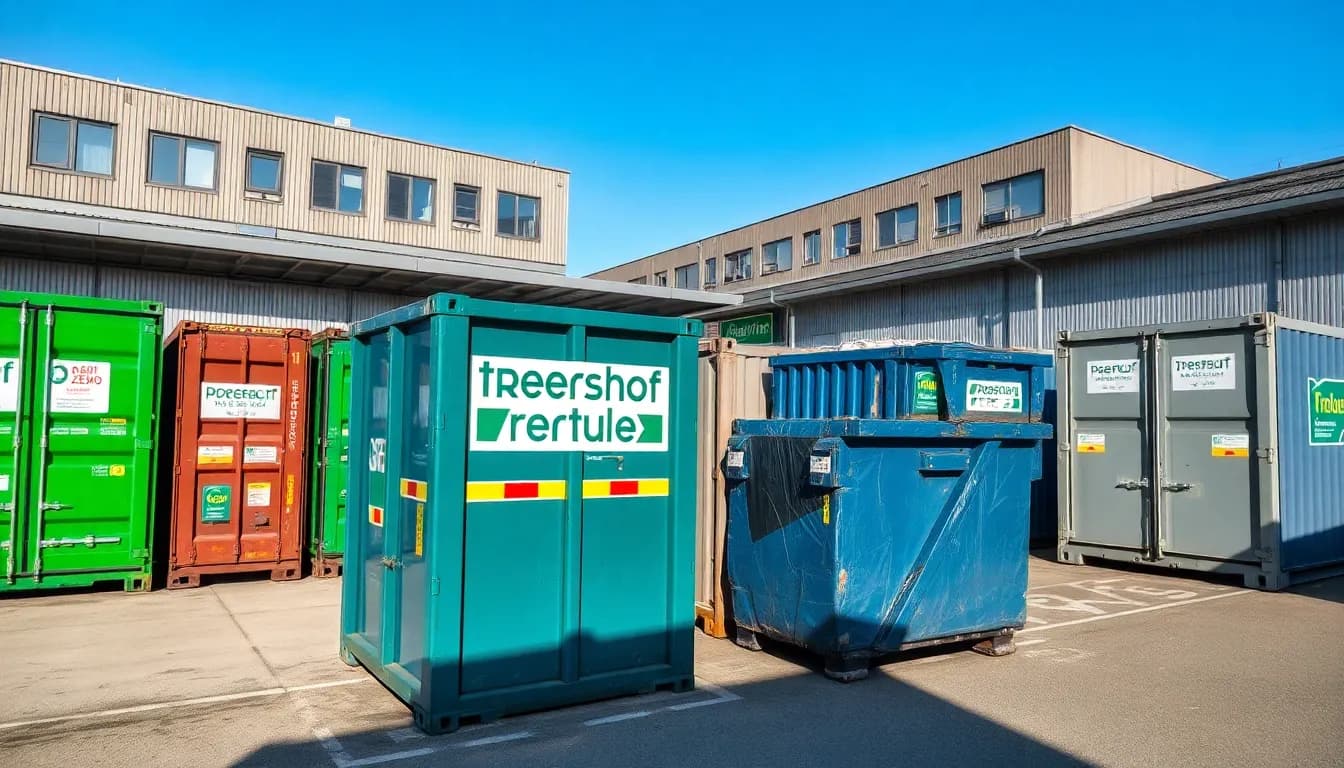 Wertstoffhof in Leipzig mit Containern und Entsorgungsbereich