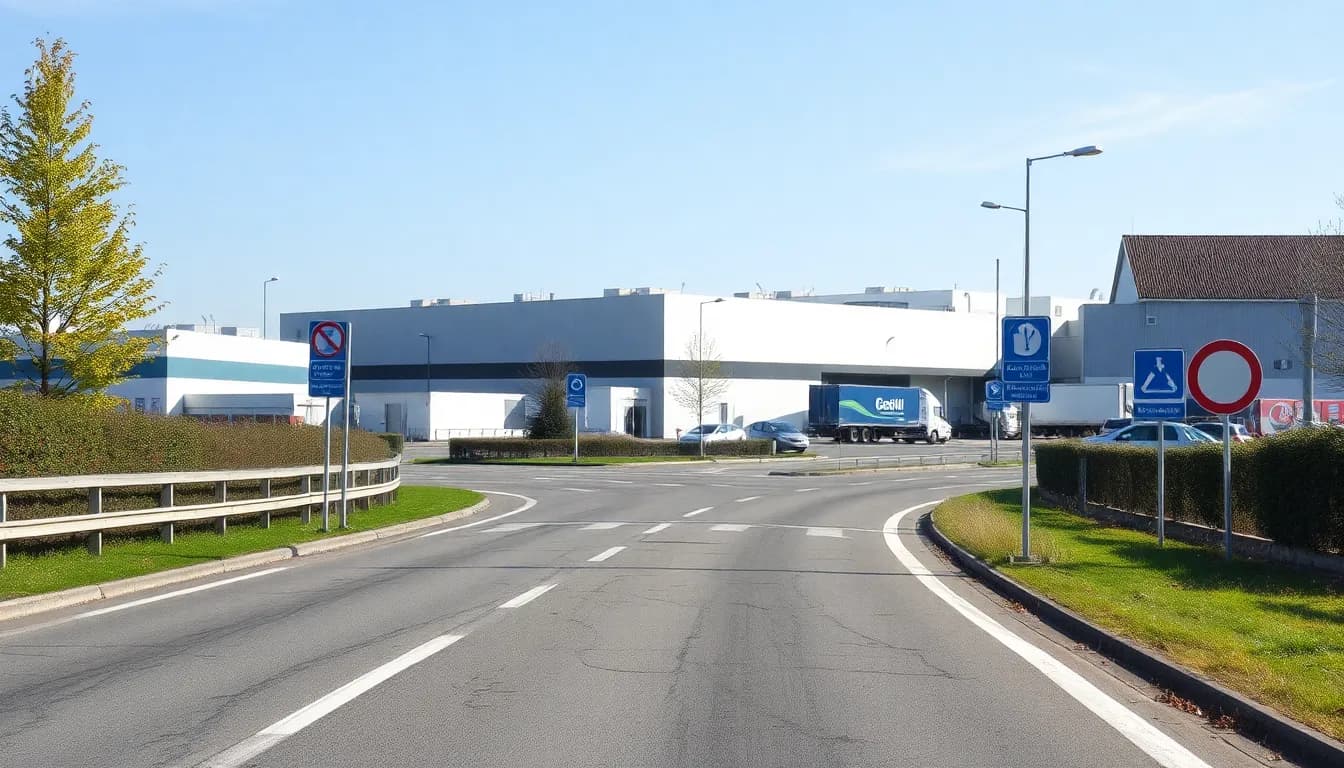 Anfahrt zu einem Wertstoffhof in Manching