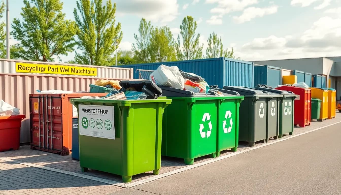 Wertstoffhof in Manching mit Containern und Entsorgungsbereich