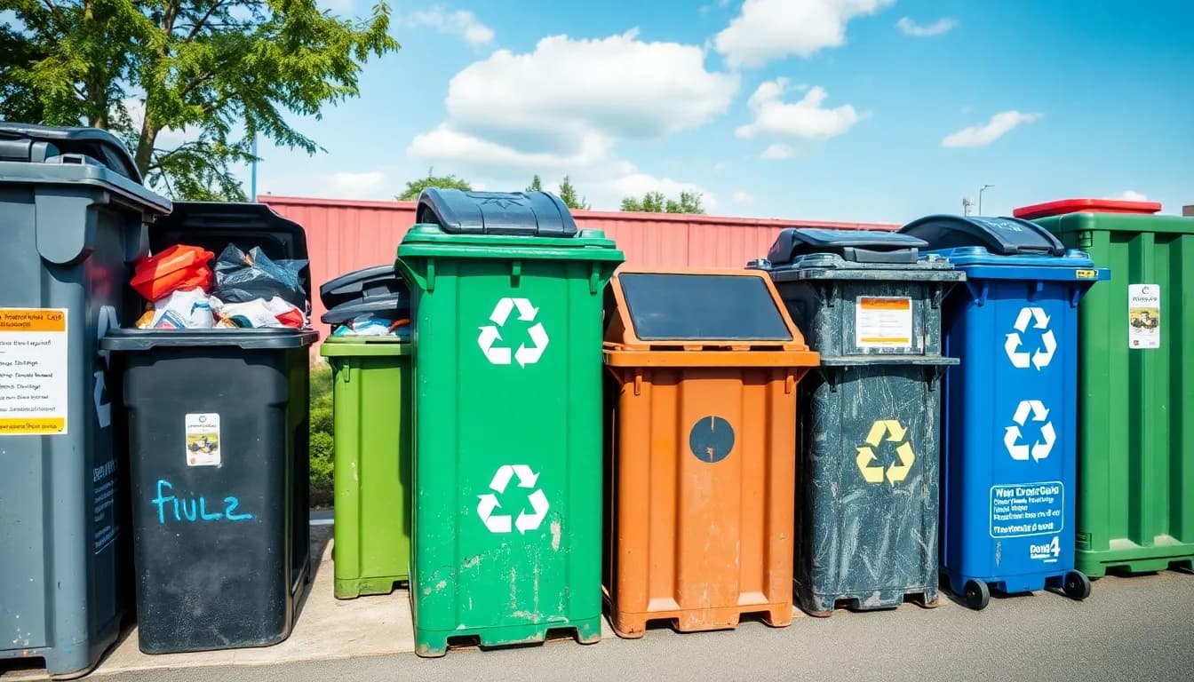 Verschiedene Abfallarten in Moosburg Wertstoffhöfen