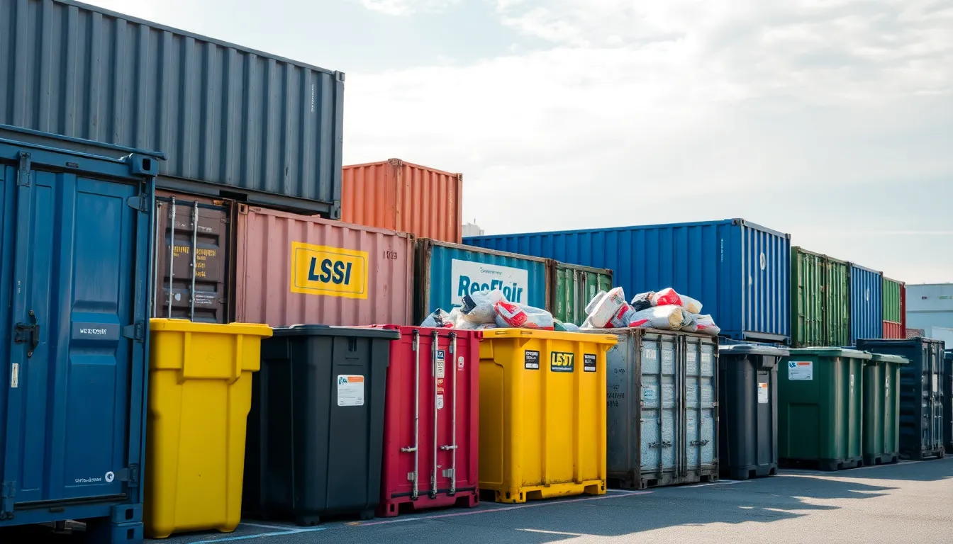 Recycling-Container auf einem Wertstoffhof in Nürnberg