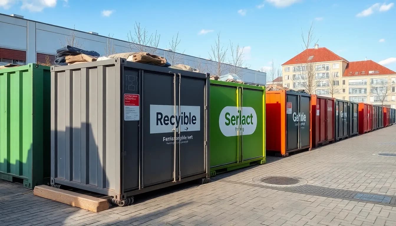 Wertstoffhof in Nürnberg mit Containern und Entsorgungsbereich