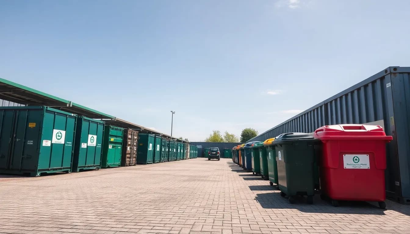 Öffnungszeiten-Schild an einem Wertstoffhof in Perlach