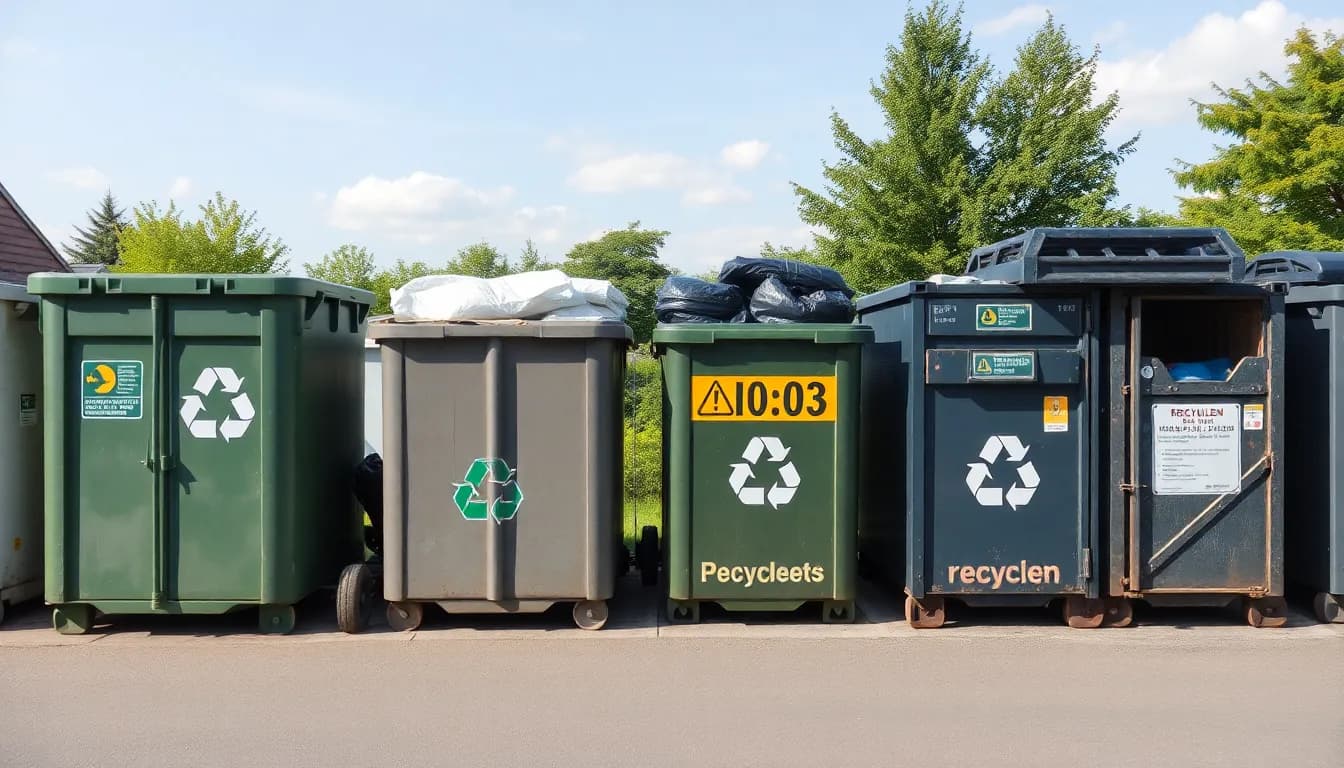 Verschiedene Abfallarten in Perlach Wertstoffhöfen