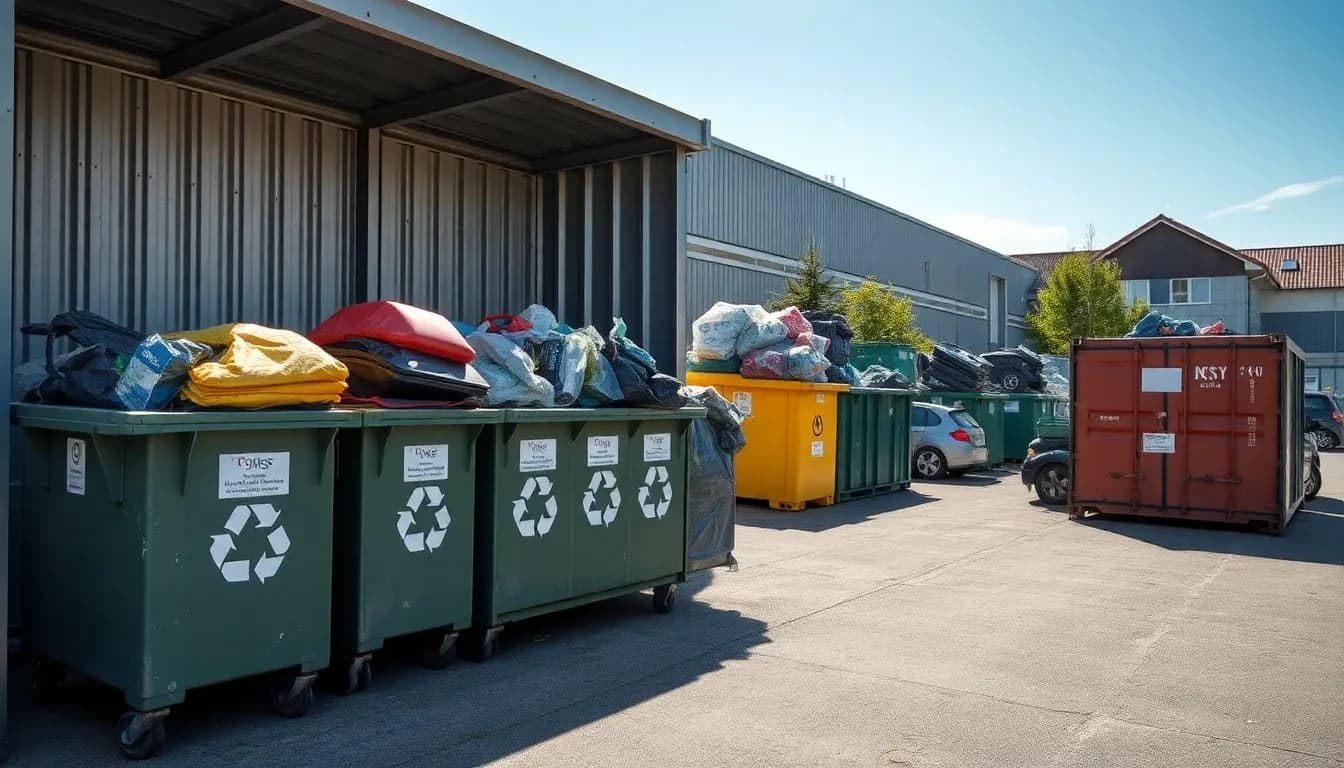 Wertstoffhof in Perlach mit Containern und Entsorgungsbereich