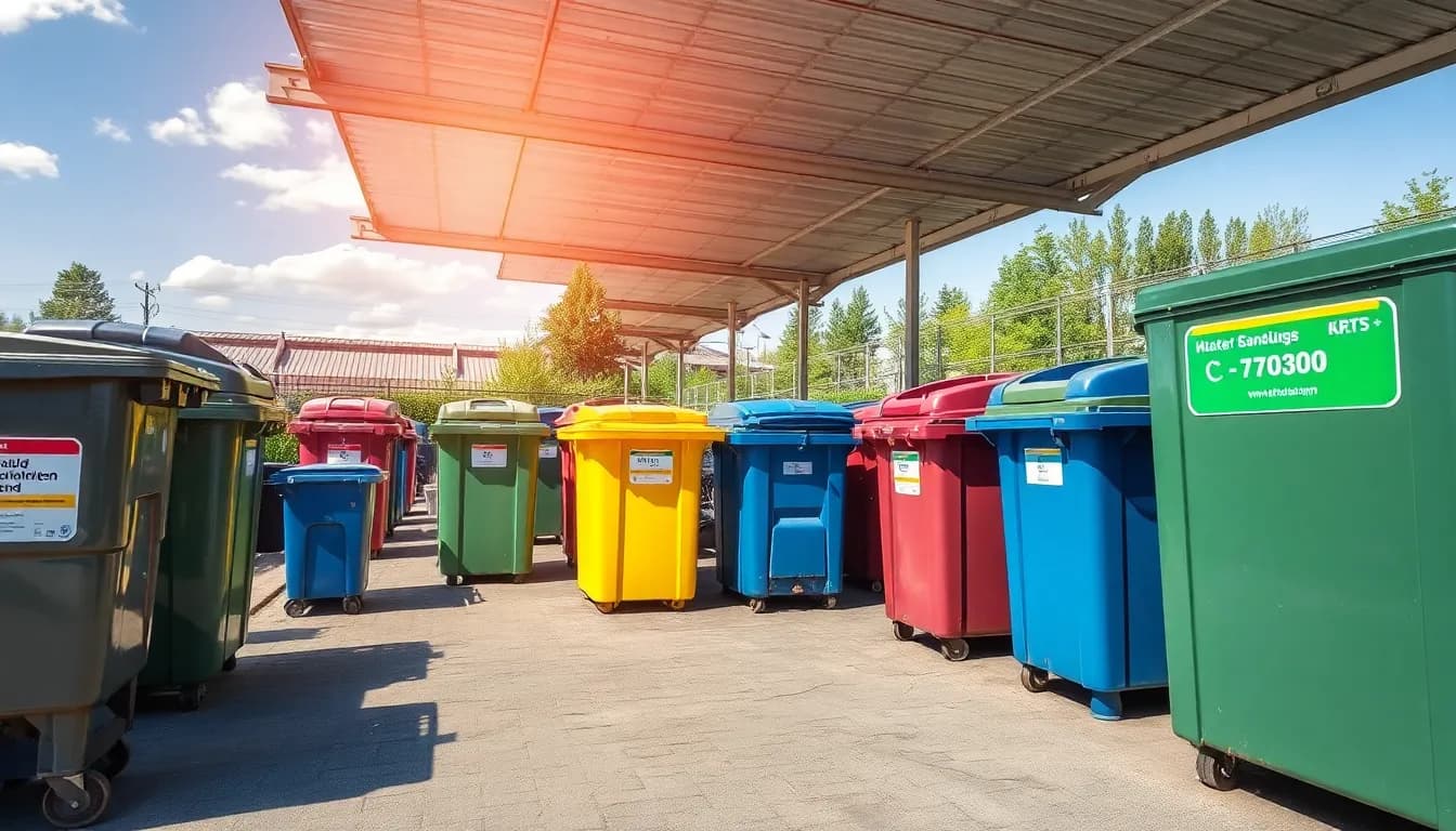 Öffnungszeiten-Schild an einem Wertstoffhof in Regensburg