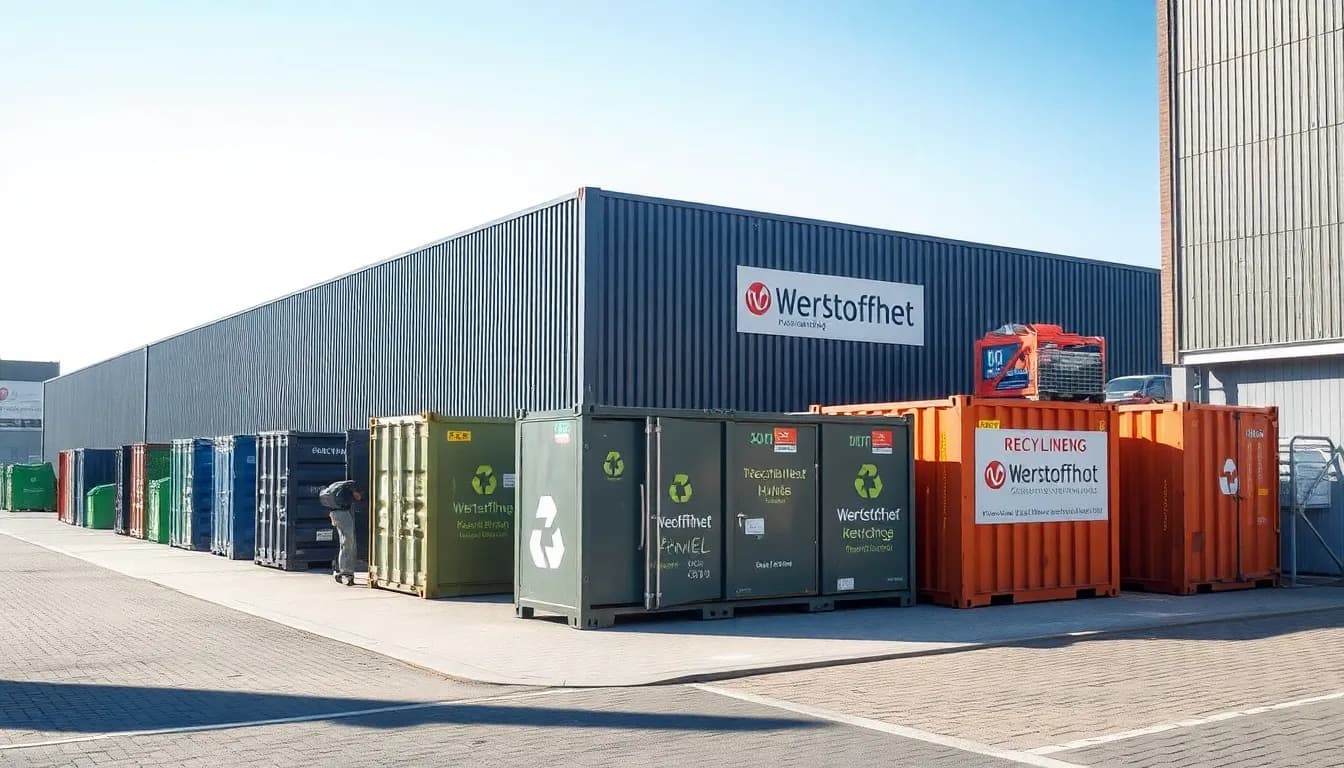Wertstoffhof in Regensburg mit Containern und Entsorgungsbereich