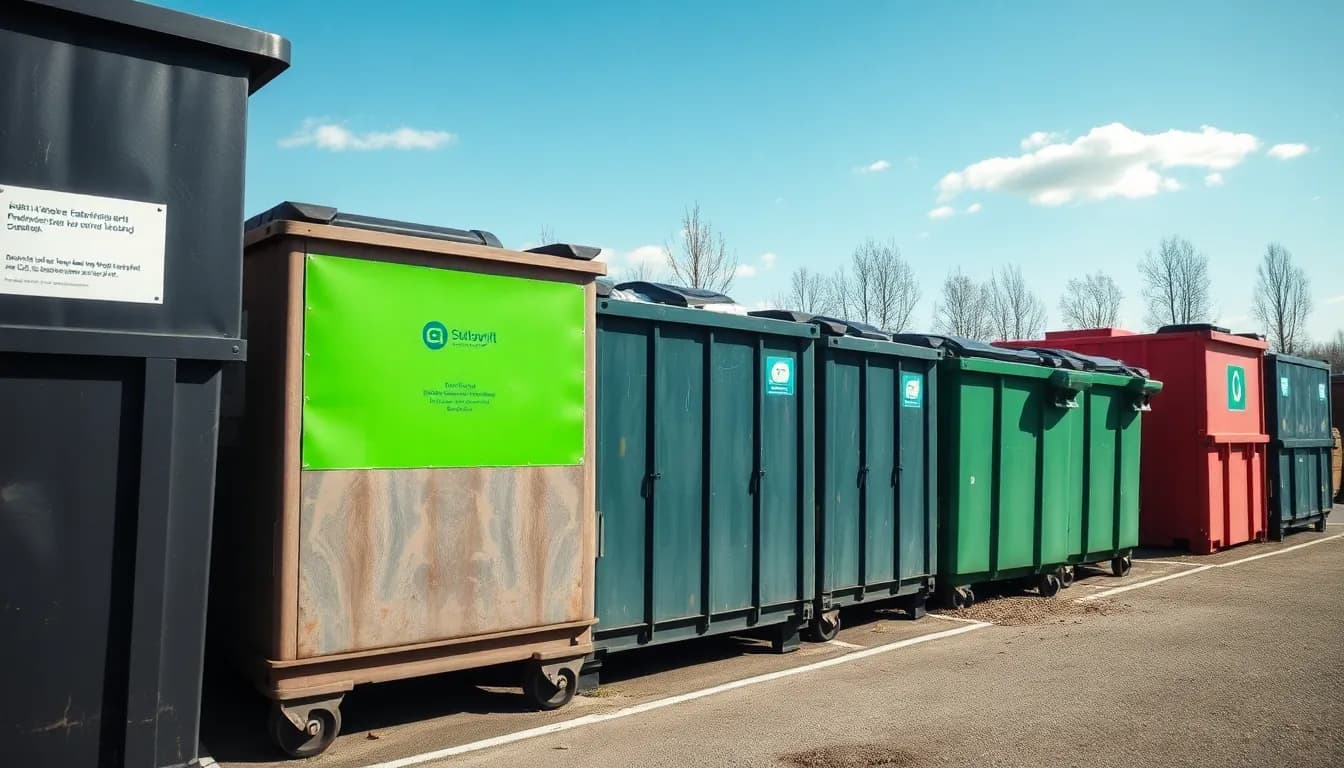 Öffnungszeiten-Schild an einem Wertstoffhof in Stuttgart