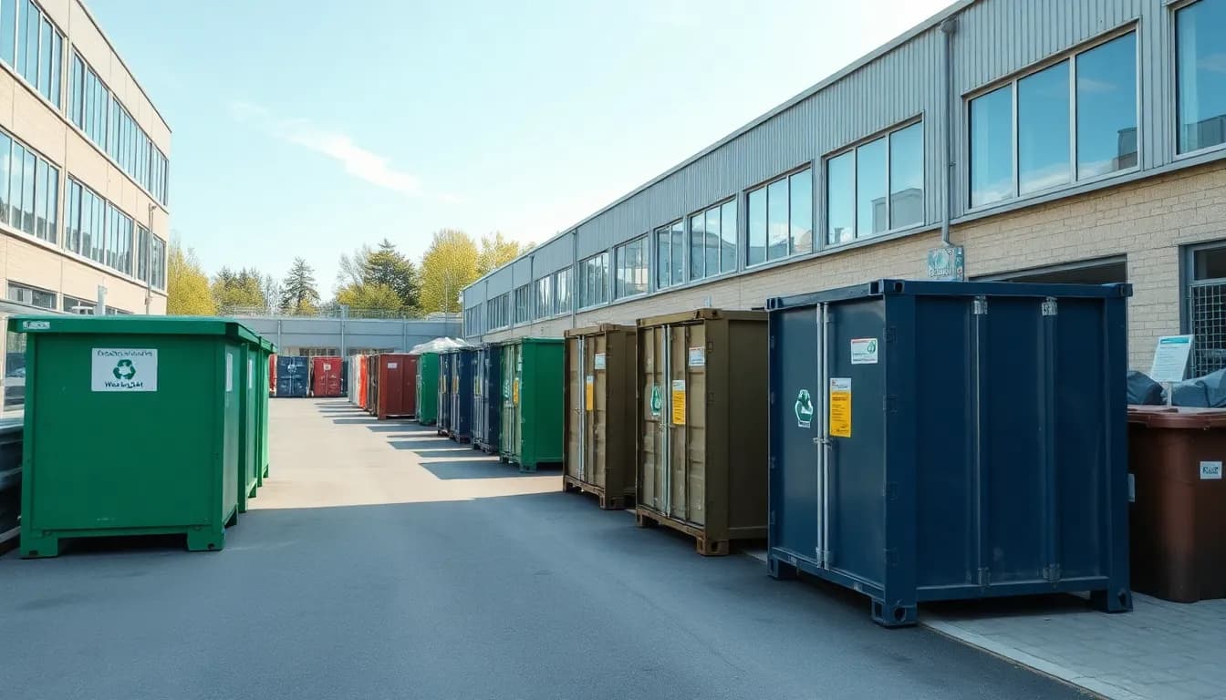 Wertstoffhof in Stuttgart mit Containern und Entsorgungsbereich