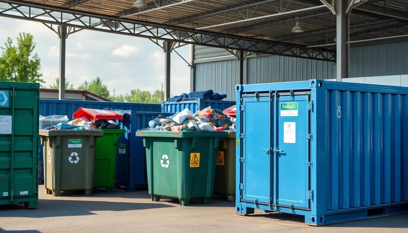 Wertstoffhof in Trudering mit Containern und Entsorgungsbereich