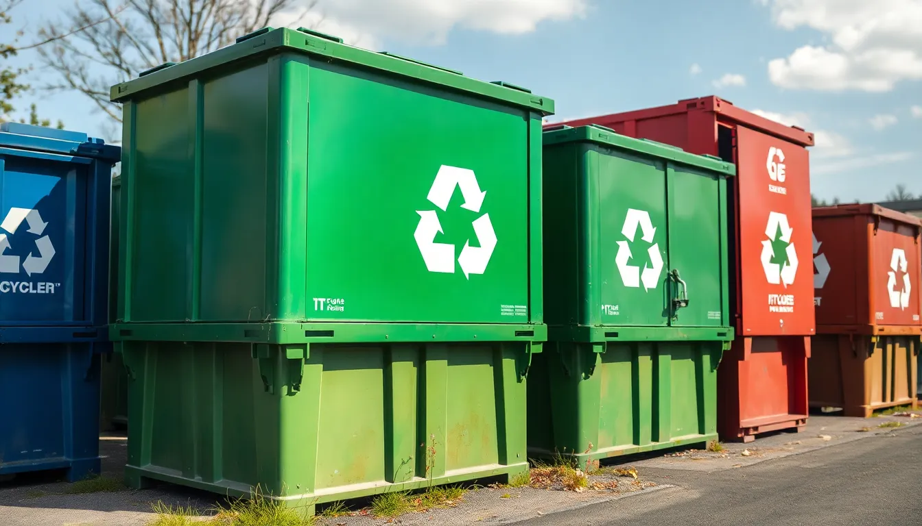 Verschiedene Abfallarten am Wertstoffhof in Unterföhring