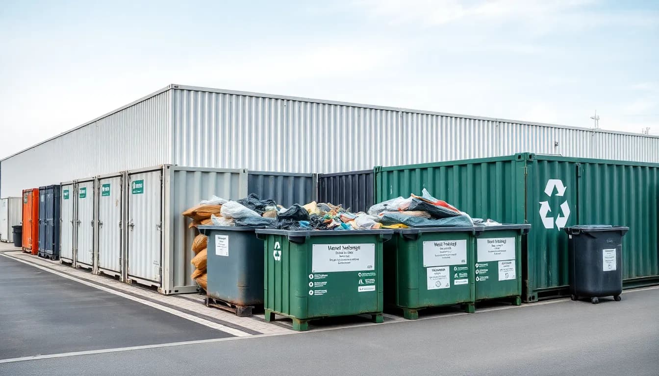 Wertstoffhof in Unterföhring mit Containern und Entsorgungsbereich