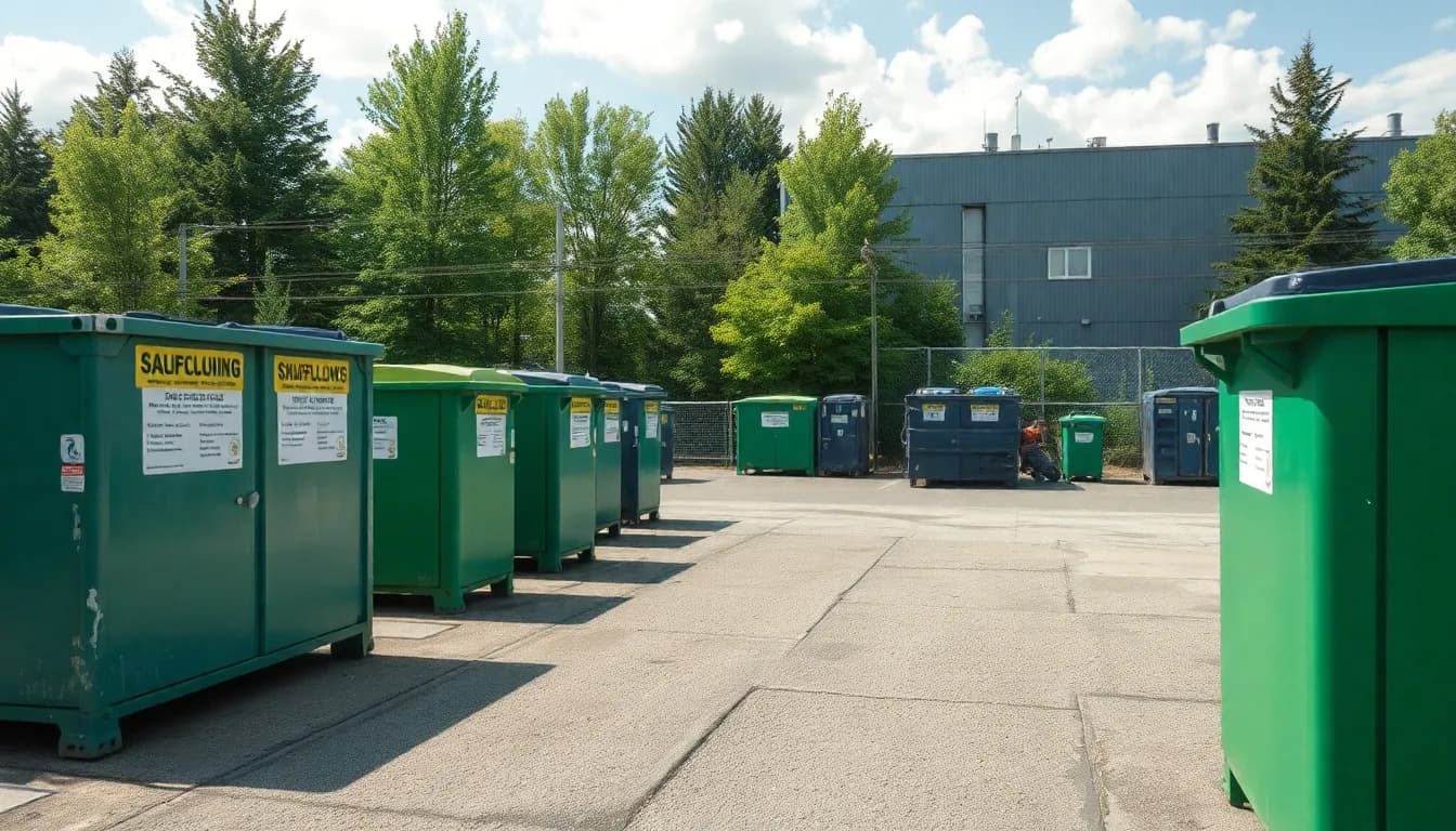 Öffnungszeiten-Schild an einem Wertstoffhof in Unterhaching