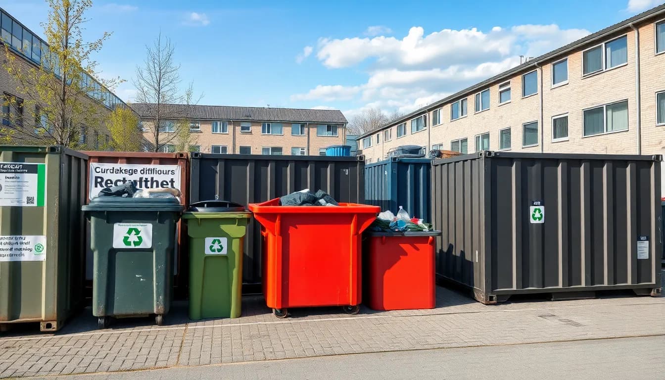 Wertstoffhof in Unterhaching mit Containern und Entsorgungsbereich