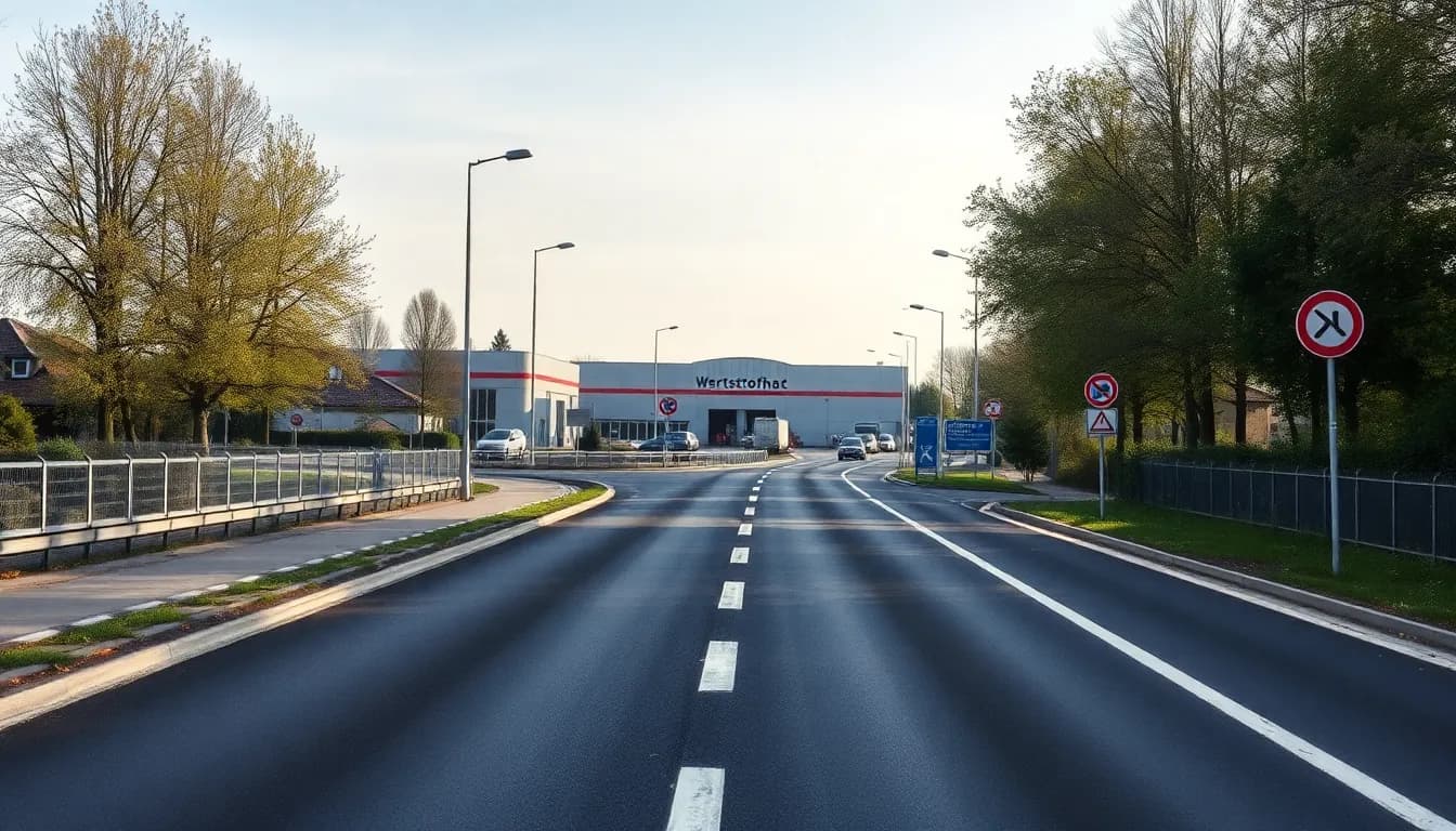 Anfahrt zu einem Wertstoffhof in Vaihingen