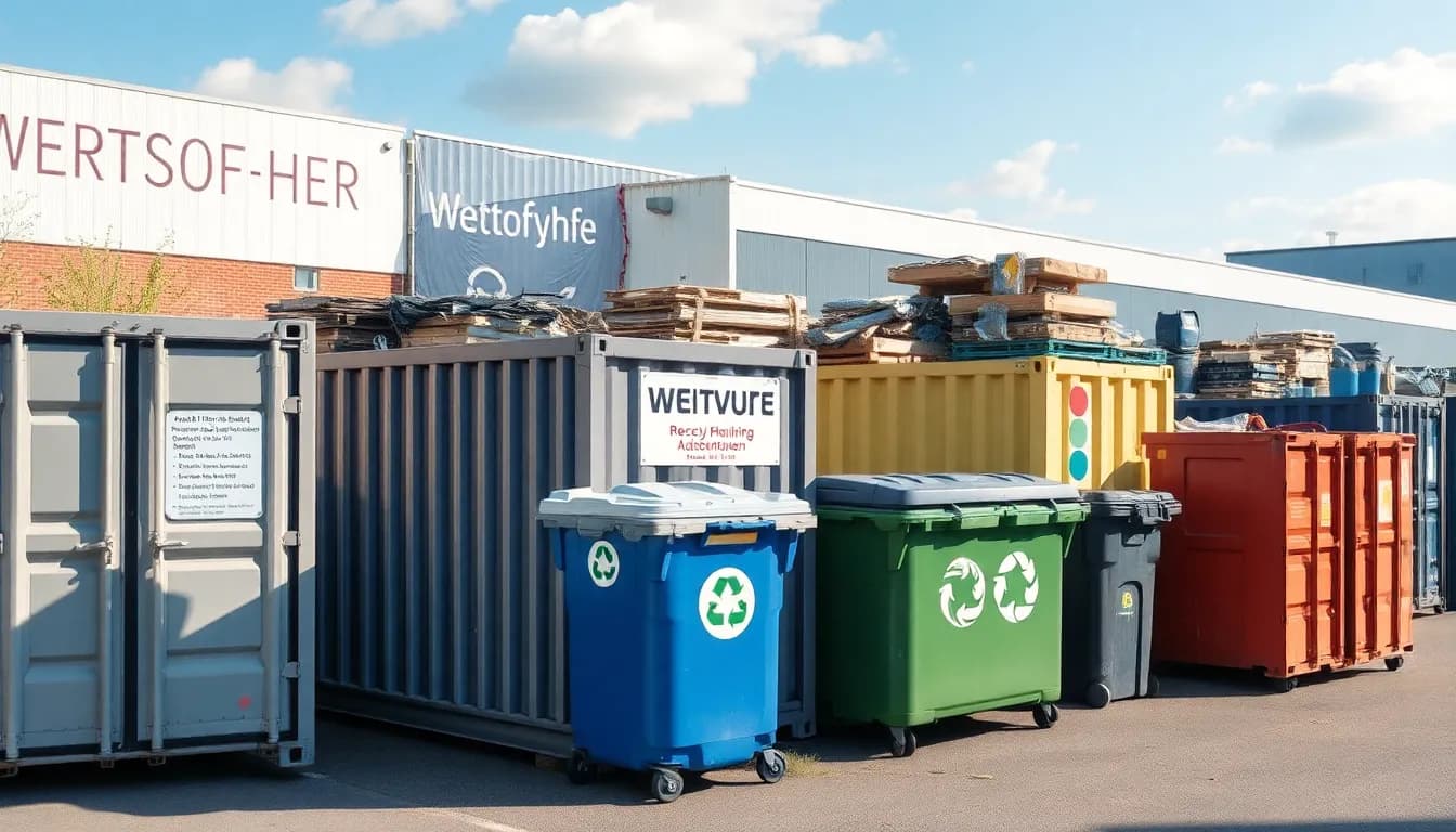 Wertstoffhof in Vaihingen mit Containern und Entsorgungsbereich